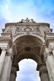Piękny Arco da Rua Augusta w Pracie robi Comercio w Lisbon obrazy stock Piękny Arco da Rua Augusta w Pracie robi Comercio w Lisbon obrazy stock