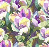 Piękny bezszwowy wzór barwioni kwiaty ilustracji Piękny bezszwowy wzór barwioni kwiaty ilustracji