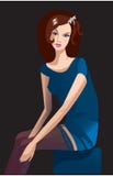 piękny brunetki dragonfly dziewczyny hairpin ilustracji piękny brunetki dragonfly dziewczyny hairpin ilustracji