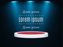 Piękny podium na ciemnym tle z inskrypcją podium zwycięzcy z jaskrawymi światłami Światło _ wektor Fotografia Royalty Free Piękny podium na ciemnym tle z inskrypcją podium zwycięzcy z jaskrawymi światłami Światło _ wektor Fotografia Royalty Free