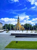 Piękny widok europejski miasto na słonecznym dniu obrazy royalty free Piękny widok europejski miasto na słonecznym dniu obrazy royalty free