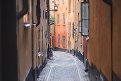 Piękny widok Sztokholm Gamla Stan kapitałowy stary miasteczko, Szwecja obrazy stock Piękny widok Sztokholm Gamla Stan kapitałowy stary miasteczko, Szwecja obrazy stock