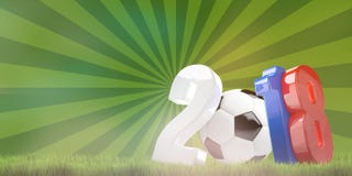 Piłka nożna futbol 2018 Russia 3d odpłaca się tło ilustracja wektor Piłka nożna futbol 2018 Russia 3d odpłaca się tło ilustracja wektor