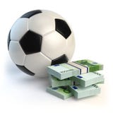 Piłki nożnej lub futbolu piłka i paczki euro na bielu Spo ilustracji Piłki nożnej lub futbolu piłka i paczki euro na bielu Spo ilustracji