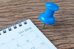 Pla назначения, крайнего срока, праздника или даты календаря октября 2018 стоковая фотография Pla назначения, крайнего срока, праздника или даты календаря октября 2018 стоковая фотография
