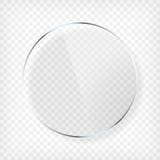 Placa de vidro redonda com sombra ilustração stock Placa de vidro redonda com sombra ilustração stock