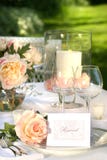 Place setting and card on a table