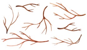 Placez des branches d'arbre d'aquarelle illustration libre de droits Placez des branches d'arbre d'aquarelle illustration libre de droits
