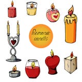 Placez des images des bougies romantiques illustration libre de droits Placez des images des bougies romantiques illustration libre de droits