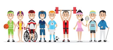 Placez des personnes liées aux différents sports illustration de vecteur Placez des personnes liées aux différents sports illustration de vecteur