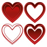 Placez le logo de coeur - vecteur - collection rouge illustration stock Placez le logo de coeur - vecteur - collection rouge illustration stock