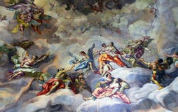 Plafond het schilderen in de godsdienstige versie stock illustratie Plafond het schilderen in de godsdienstige versie stock illustratie