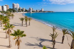 Plage d'Alicante San Juan de La Albufereta photos libres de droits Plage d'Alicante San Juan de La Albufereta photos libres de droits
