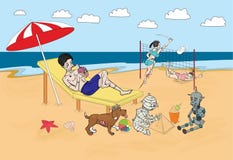 Plage d'horreur illustration libre de droits Plage d'horreur illustration libre de droits