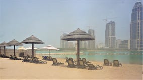 Plage d'hôtel de Grand Hyatt dans Doha Qatar la perle images libres de droits Plage d'hôtel de Grand Hyatt dans Doha Qatar la perle images libres de droits