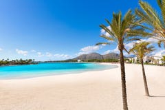 Plage de Platja de Alcudia en Majorque Majorca photos libres de droits Plage de Platja de Alcudia en Majorque Majorca photos libres de droits