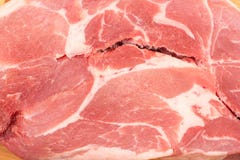Plak van ruw varkensvleesvlees Stock Afbeeldingen Plak van ruw varkensvleesvlees Stock Afbeeldingen