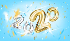 Plakat des neuen Jahr-2020 im Himmelblau lizenzfreie abbildung Plakat des neuen Jahr-2020 im Himmelblau lizenzfreie abbildung
