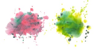 Plamy, kleksy, bryzgają Set akwareli plamy ilustracji Plamy, kleksy, bryzgają Set akwareli plamy ilustracji