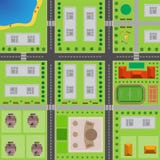 Plan av staden övre sikt för stad vektor illustrationer Plan av staden övre sikt för stad vektor illustrationer