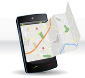 Plan de ville sur le dispositif mobile de Smartphone illustration libre de droits Plan de ville sur le dispositif mobile de Smartphone illustration libre de droits