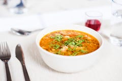 Plan rapproché de soupe à haricot blanc image stock Plan rapproché de soupe à haricot blanc image stock