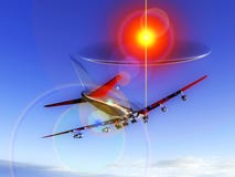 Plane Flying With UFO 63 Royalty Free Stock Photo Plane Flying With UFO 63 Royalty Free Stock Photo