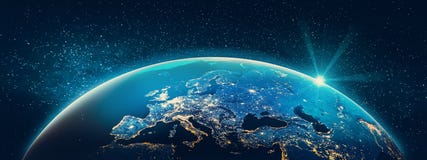 Planet Earth - Europe city lights stock photo Planet Earth - Europe city lights stock photo