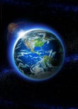 Planet Earth With Sunrise In Space Royalty Free Stock Image Planet Earth With Sunrise In Space Royalty Free Stock Image