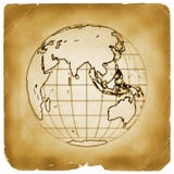 Planet Globe Earth Old Vintage Paper Royalty Free Stock Image