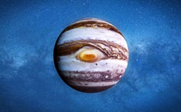 Planet Jupiter und die Sterne der Galaxie lizenzfreie abbildung Planet Jupiter und die Sterne der Galaxie lizenzfreie abbildung
