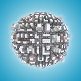 planeta de la ciudad 3d ilustración del vector planeta de la ciudad 3d ilustración del vector