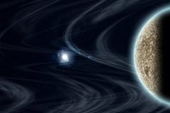 Planeta de vanguarda e espaço ilustração stock Planeta de vanguarda e espaço ilustração stock