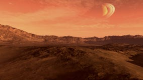 Planeta rojo con Saturn-como la luna libre illustration Planeta rojo con Saturn-como la luna libre illustration