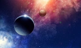 Planetas e nebulosa do espaço imagem de stock Planetas e nebulosa do espaço imagem de stock