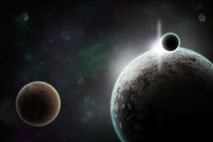 Planeten im Raum lizenzfreie abbildung Planeten im Raum lizenzfreie abbildung