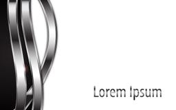 Planlägger metalliska band för abstrakt modern ram på svart bakgrund stock illustrationer Planlägger metalliska band för abstrakt modern ram på svart bakgrund stock illustrationer
