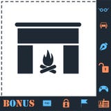 Plano del icono de la chimenea ilustración del vector Plano del icono de la chimenea ilustración del vector