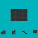 Plano del icono de la pared de ladrillo ilustración del vector Plano del icono de la pared de ladrillo ilustración del vector
