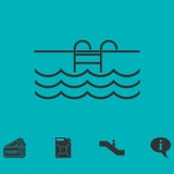 Plano del icono de la piscina stock de ilustración Plano del icono de la piscina stock de ilustración
