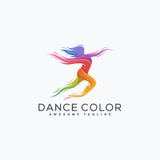 Plantilla abstracta del diseño del vector del ejemplo de color de la danza stock de ilustración Plantilla abstracta del diseño del vector del ejemplo de color de la danza stock de ilustración