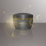 Plantilla cosmética de lujo para los anuncios, tarro cosmético realista 3d con efecto de la llamarada de la iluminación Ejemplo d stock de ilustración Plantilla cosmética de lujo para los anuncios, tarro cosmético realista 3d con efecto de la llamarada de la iluminación Ejemplo d stock de ilustración
