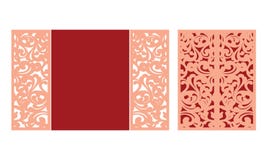 Plantilla de corte del laser Sobre del doblez de la Feliz Navidad y de la Feliz Año Nuevo Invitación del cordón de la Navidad Sal stock de ilustración Plantilla de corte del laser Sobre del doblez de la Feliz Navidad y de la Feliz Año Nuevo Invitación del cordón de la Navidad Sal stock de ilustración