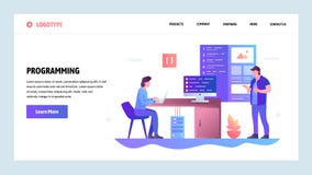 Plantilla del diseño de la pendiente del sitio web del vector Desarrollo de la codificación y del app del software Conceptos de a ilustración del vector Plantilla del diseño de la pendiente del sitio web del vector Desarrollo de la codificación y del app del software Conceptos de a ilustración del vector