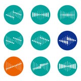 Plantilla del logotipo de la onda del vector del diseño stock de ilustración Plantilla del logotipo de la onda del vector del diseño stock de ilustración