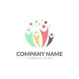 Plantilla del logotipo del trabajo en equipo stock de ilustración Plantilla del logotipo del trabajo en equipo stock de ilustración