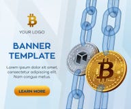 Plantilla editable de la bandera de la moneda Crypto Bitcoin Neo monedas físicas isométricas del pedazo 3D Bitcoin de oro y moned ilustración del vector Plantilla editable de la bandera de la moneda Crypto Bitcoin Neo monedas físicas isométricas del pedazo 3D Bitcoin de oro y moned ilustración del vector