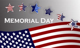 Plantilla feliz del fondo de Memorial Day Estrellas y bandera americana Bandera patriótica Ilustración del vector Fotografía de archivo libre de regalías Plantilla feliz del fondo de Memorial Day Estrellas y bandera americana Bandera patriótica Ilustración del vector Fotografía de archivo libre de regalías