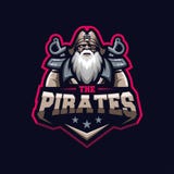 Plantilla impresionante del logotipo de los piratas lista ilustración del vector Plantilla impresionante del logotipo de los piratas lista ilustración del vector