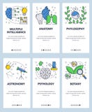 Plantilla onboarding de las pantallas del arte linear del sitio web del vector Temas de la escuela y de la ciencia, anatomía, phy libre illustration Plantilla onboarding de las pantallas del arte linear del sitio web del vector Temas de la escuela y de la ciencia, anatomía, phy libre illustration
